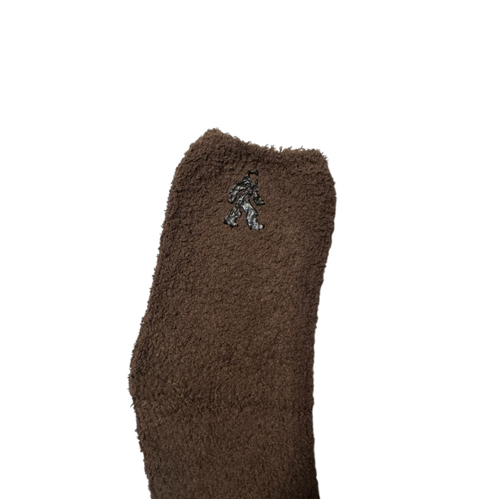 New Slipper Fuzzy Yeti Socks, Unisex Grey and Brown - Picture 4 of 5